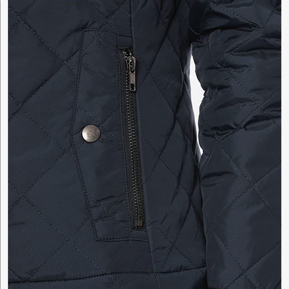 Allegra K Women's Long Sleeve Collared Zip Pockets Padded Jacket Size: XS Blue - Picture 5 of 5